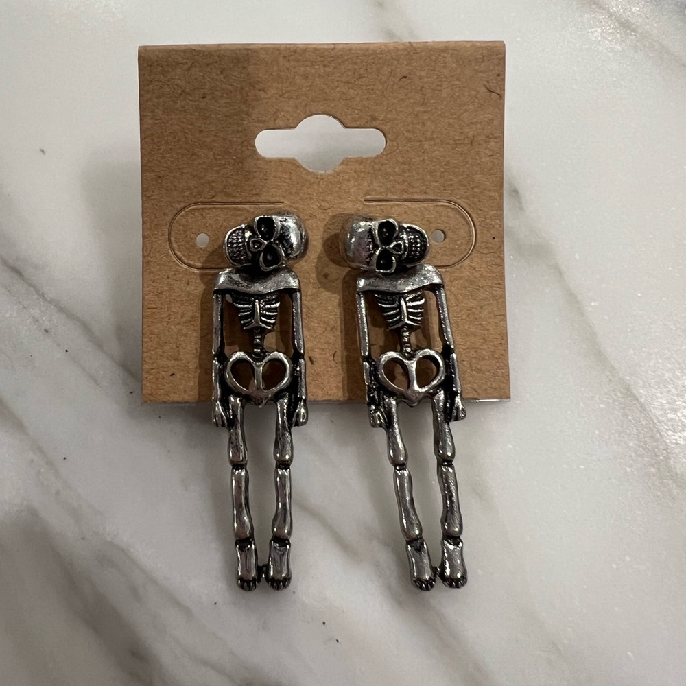 Silver Skeleton Earrings